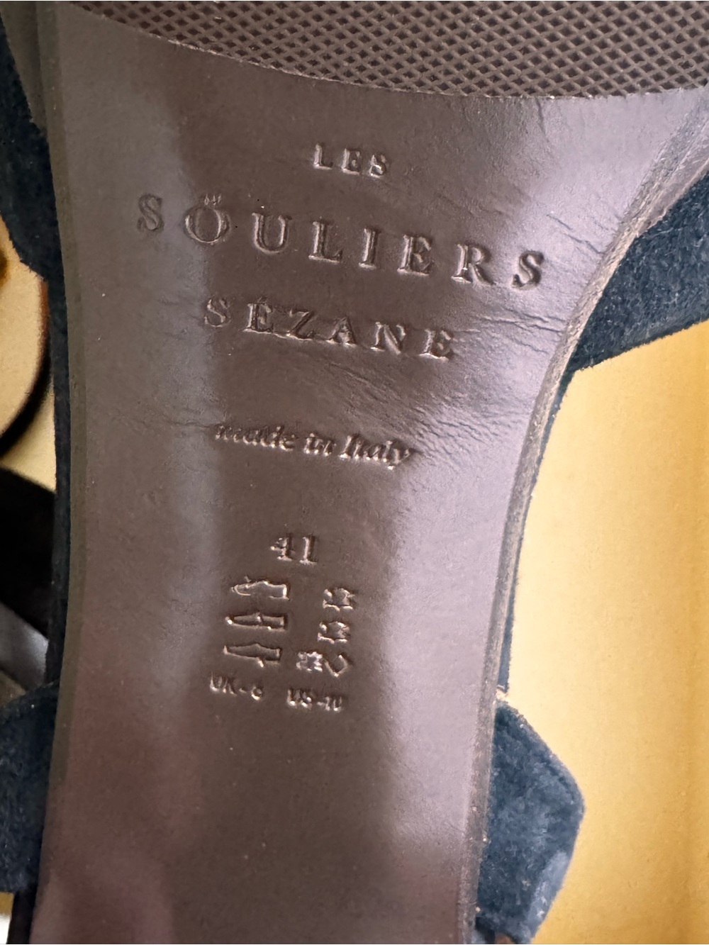 Sézane Black Suede Ankle-Strap Heels - Picture 4 of 5